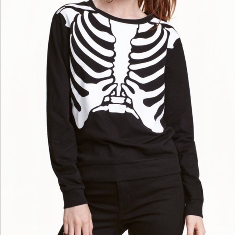 H&M Skeleton Pullover Sweater
